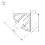 Алюминиевый профиль Arlight SL-KANT-H11-2000 ANOD BLACK 044086
