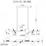 Подвесная люстра iLamp Golden 2134-6L BR+MBK
