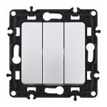 Выключатель трехклавишный Arte Milano 217.30-3.silver