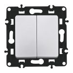 Выключатель двухклавишный проходной Arte Milano 217.32-2.silver