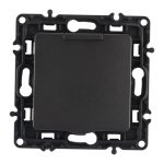 Розетка с заземлением, шторками и защитной крышкой Arte Milano 217.41-1.black
