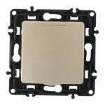 Розетка с заземлением, шторками и защитной крышкой Arte Milano 217.41-1.shampan