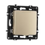 Розетка с заземлением, шторками и защитной крышкой Arte Milano 217.41-1.shampan