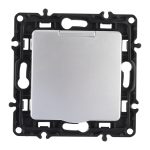 Розетка с заземлением, шторками и защитной крышкой Arte Milano 217.41-1.silver