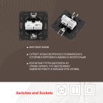 Розетка телефонная RJ11 + компьютерная RJ45 Arte Milano 217.44-1.black