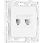 Розетка телефонная RJ11 + компьютерная RJ45 Arte Milano 217.44-1.white