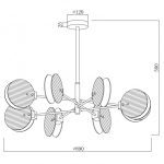 Люстра на штанге iLamp Panorama 15598-8 SN+CL