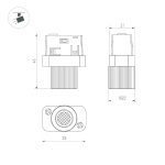 Трековый магнитный светильник Arlight MAG-ORIENT-BABY-R22-2W Warm3000 (BK, 24 deg, 48V) 043296