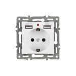 Механизм розетки с USB зарядкой Arlight SCT-MUAA-PL-WH (250V, 16A) 043733