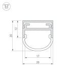 Профиль Arlight ARH-WIDE-B-H20-2000 ANOD 016188