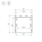 Алюминиевый профиль Arlight LINE-M-3535-2000 BLACK 053401