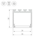 Профиль Arlight PLS-LOCK-H25-2000 ANOD 016386