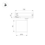 Трековый трехфазный светильник Arlight LGD-DYKE-4TR-R90-26W Day4000 (WH, 38 deg, 230V) 052286