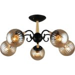 Люстра на штанге Reluce 04886-0.3-05 BK+WOOD