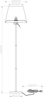 Торшер Arte Lamp Elba A2581PN-2AB