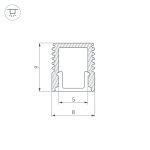 Алюминиевый профиль с экраном Arlight SL-Mini-8-2000 Anod+Opal 036832