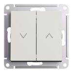 Выключатель 2-клавишный жалюзи, 10А Systeme Electric AtlasDesign Бежевый ATN000219