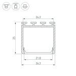 Алюминиевый профиль Arlight PLS-LOCK-H25-3000 ANOD 044846