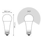 Лампа светодиодная диммируемая Gauss E27 12W 4100K груша матовая 102502212-S