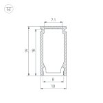 Алюминиевый профиль Arlight LINE-1019-2000 ANOD 053426