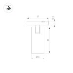 Трековый магнитный светильник Arlight MAG-MICROCOSM-SPOT-R35-5W Warm2700 (BK, 36 deg, 24V) 055468