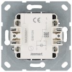 Выключатель одноклавишный проходной со светодиодом 10A 250V с накладкой, цвет Тауп Jasmart G3012NT