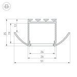 Профиль Arlight PLS-LOCK-H25-FA-2000 ANOD 016444
