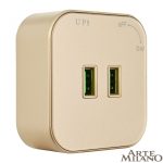Трековая розетка Arte Milano Am-track-sockets 380022TS/USBx2 Gold