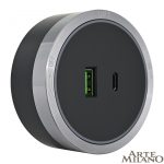 Трековая розетка Arte Milano Am-track-sockets 380066TS LED/USB-Type-C Grey