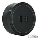 Трековая розетка Arte Milano Am-track-sockets 380066TS LED/USBx2 Black