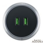 Трековая розетка Arte Milano Am-track-sockets 380066TS LED/USBx2 Grey
