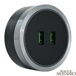 Трековая розетка Arte Milano Am-track-sockets 380066TS LED/USBx2 Grey