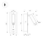 Спот Arlight SP-BED-CHARGE-BUILT-S80x230-3W Warm3000 (BK, 20 deg, 230V, USB-A, USB-C) 046880