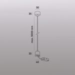 Подвод питания для подвесного монтажа трека Denkirs Smart Base TR2124-BK