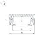 Алюминиевый профиль Arlight SL-SLIM-H7-2000 BLACK 037110