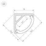 Алюминиевый профиль Arlight ARH-Kant-H10-2000 Anod 036321