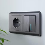 Выключатель двухклавишный проходной с подсветкой Werkel графит рифленый W1122104 4690389158490