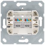 Интернет-розетка RJ45 двойная с накладкой, цвет Тауп Jasmart G6106T