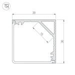 Профиль Arlight SL-KANT-H30-3000 ANOD 046182