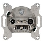 Розетка TV+FM+SAT Ф9.5mm проходная с накладкой, цвет Тауп Jasmart G6207T