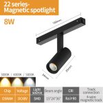 Трековый магнитный светильник iLedex Vision 4822-005-D34-8W-40DG-3000K-BK