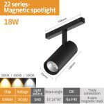 Трековый магнитный светильник iLedex Vision 4822-006-D55-18W-38DG-4000K-BK