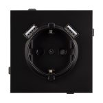 Механизм розетки с USB зарядкой Arlight SCT-TENDO-MUAA-PL-BK (230V, 16A) 054083