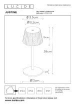 Настольная лампа Lucide Justine 27889/02/38