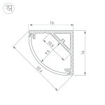 Профиль Arlight SL-KANT-H16-S10-2000 ANOD 053562