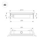Грунтовый светильник Arlight ART-GROUND-SLIM-R110-6W Warm3000 (SL, 35 deg, 24V) 038163