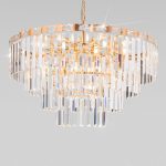 Подвесная люстра Eurosvet Elegante 10130/10 золото/прозрачный хрусталь Strotskis a060643