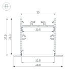 Алюминиевый профиль Arlight SL-LINIA49S-F-2000 ANOD BLACK 039389