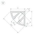 Алюминиевый профиль Arlight SL-KANT-H11-2000 ANOD OLIVE GREY 038197
