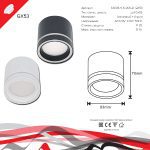 Накладной светильник Reluce 53003-9.5-001LD GX53 WT